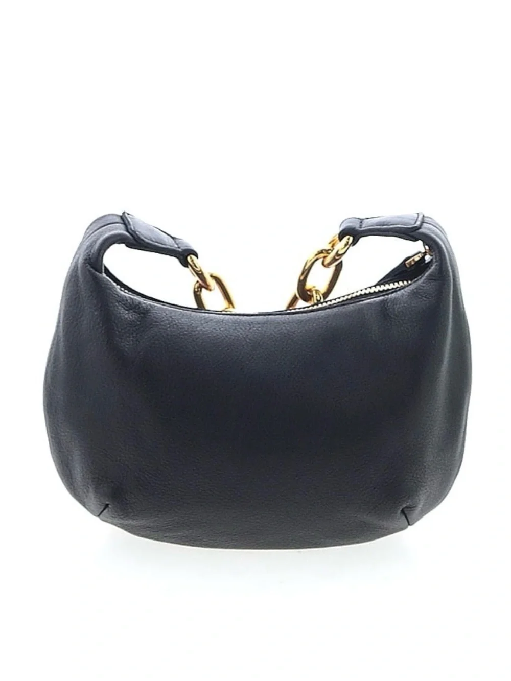 Madewell | Women’s Micro Gold Chain Handle Leather Hobo Bag Black Leather Purse